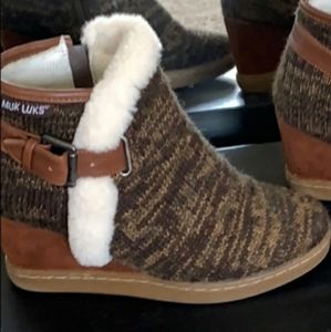 Nice booties wedge heels buckle ankle boots